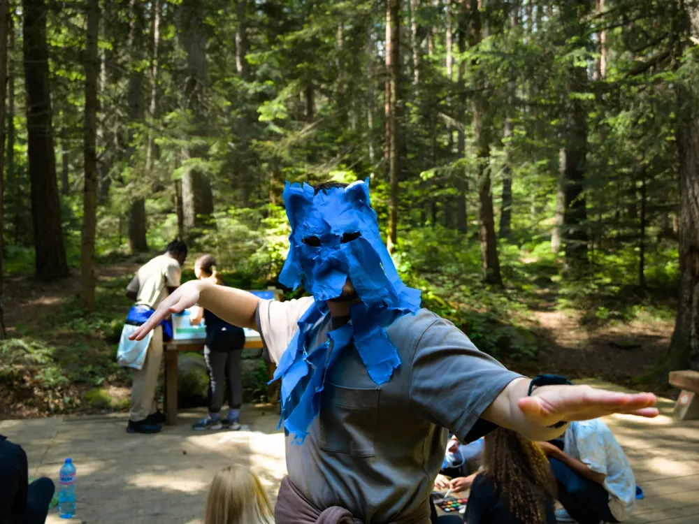 Wild Geese volunteers and students on a project together