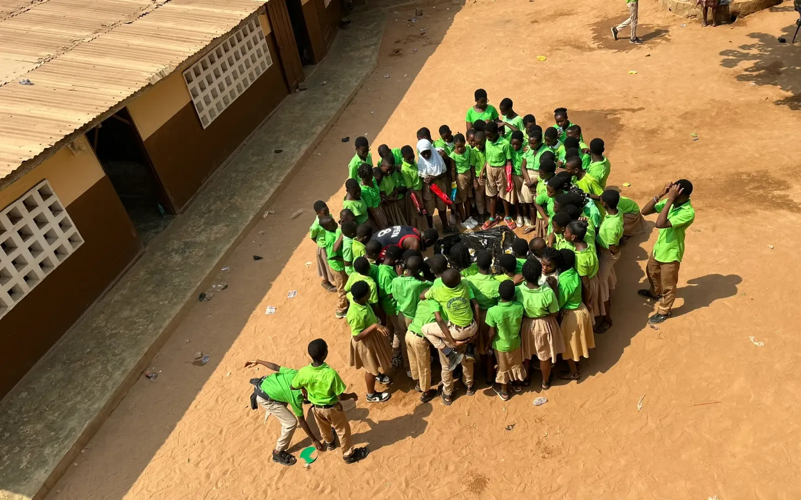 students in Ghana gathered together on a Wild Geese project
