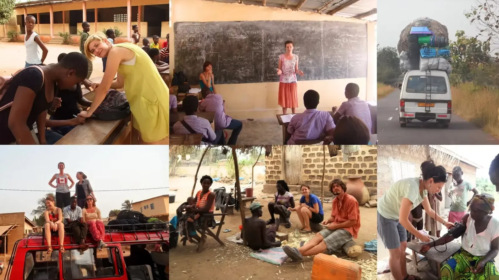 collage of Wild Geese volunteers working alongside communities in Togo